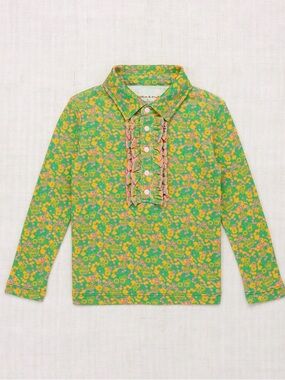 Misha and Puff Floral Ruffle-Front Top Clover Tisbury Garden. Size 4